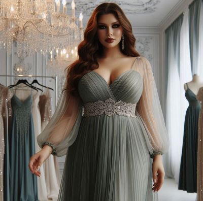 Evening wear empire waist plus size