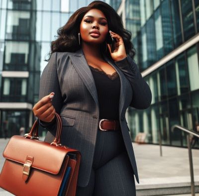 Business attire plus size lady