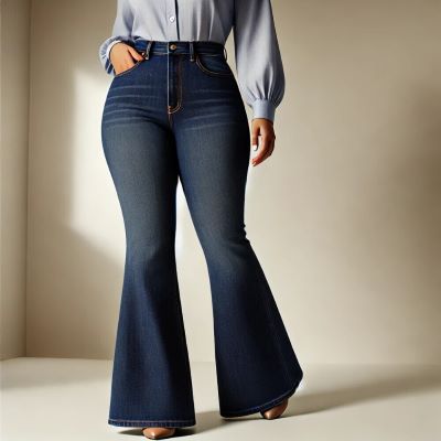 Fared jeans for plus size women