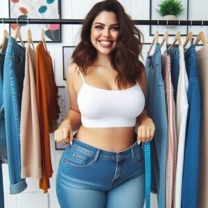 Plus size curvy ladies best fit jeans