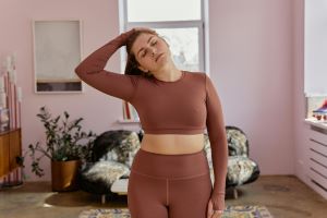 Mindfulness and fashion brown activewear.