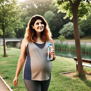 Active wear maternity for exercise or athleisure.