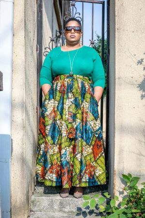 Fashionable plus size floral skirt