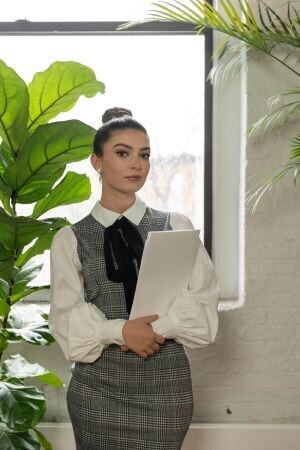 Lady in dress for job interview