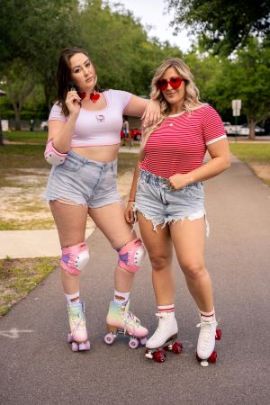 Ladies in shorts and tang tops